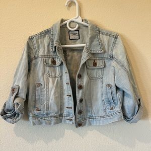 Highway jeans cropped denim jean jacket light blue – size large